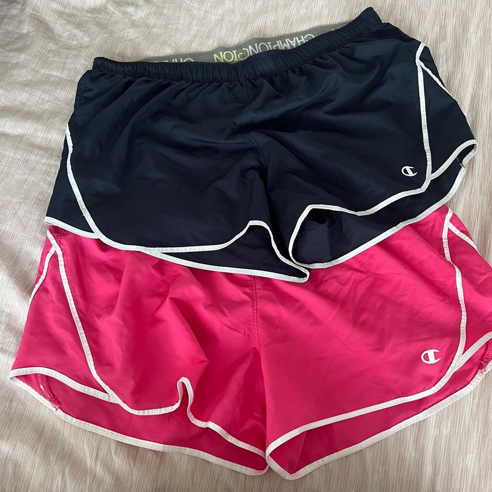 *SOLD* Dual Pack (Bundle) Champion Women's Navy Blue and Pink Shorts
